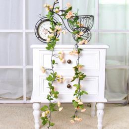 Decorative Flowers 180cm Artificial Fake Silk Roses Garland Ivy Vines For Home Wedding Party Decoration Wall Hanging Rattan Ornament Wreath