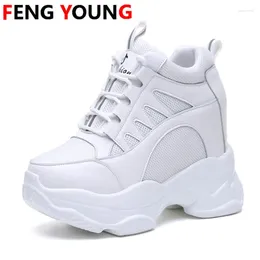 Fitness Shoes Sneakers Women Casual Platform Fashion High Heels Woman Wedges Mesh Heigh Increasing