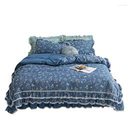 Bedding Sets Small Floral Pure Cotton Four-Piece Bed Skirt Bedspread-Style 4-Piece Quilt Cover Comforter Set