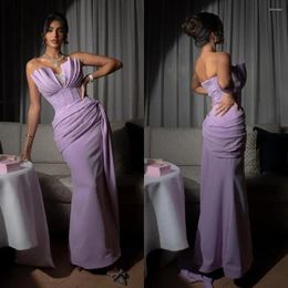 Party Dresses Purple Strapless Mermaid Prom Dress Sequins Satin Luxury Evening Saudi Arabia Women's Formal Request Wedding