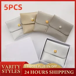 Jewellery Pouches 5Pcs PU Bag High-quality Bracelet Necklace Earrings Rings Storage Button Organiser Wedding Gift Package