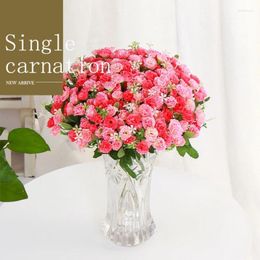 Decorative Flowers Artificial Flower Home Garden Desktop Ornaments Shooting Props Single Bunch Of Carnations Fake Wedding Bouquet