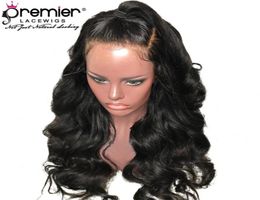 Premier Glueless Lace Front Wigs Brazilian Remy Human Hair PrePlucked Natural Hairline Body Wave 130 Density Lace Wig For Americ436568671