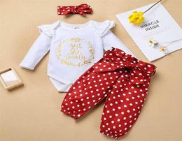 3pcs Fall Winter born Baby Girl Clothes Lounge Set Long Sleeve Romper outfit Bodysuit Floral Pants Headband 6 12 18 Month Bow 21112826439