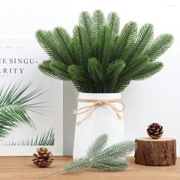Decorative Flowers Fake Green Plants Pines Needles For Christmas Garland Simulation Bushes Ornament Birthday Xmas