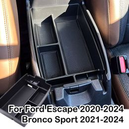 SixthSmoy For Ford Escape 2020-2024 Car Centre Console Organiser For Bronco Sport Interior Accessories Armrest Storage Box Tray