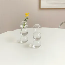 Vases Flower Vase For Home Decor Decorative Nordic Glass Hydroponics Plants Modern Ornaments