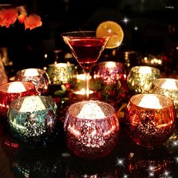 Candle Holders Glass Colourful Candles Table Cup Gift Nordic Vintage Small Size Plateau Decoratif Tealight Holder