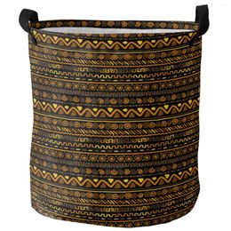 Laundry Bags African Pattern Circle Geometric Figure Dirty Basket Foldable Home Organizer Clothing Kids Toy Storage