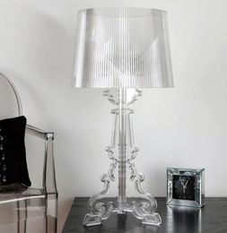 French Acrylic Table Lamp 20quot High Accent Table Light LED Crystal Bedroom Nightstand Lamp Living Room US EU Plug E275049749