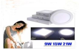 Dimmable 9W 15W 21W Led Panel lamp DownlightS Ceiling LIGHTS Round Square Surface installation not Need To Cut Hole AC 85265VL8220284