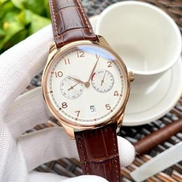 Wristwatches Luxury Mens Automatic Mechanical Watch Black Blue Leather Rose Gold Fashion Watches