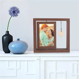 Frames Rotating Po Frame Double-Sided Display Picture Anniversary Gifts For Living Room Bedroom Office Tabletop Decoration