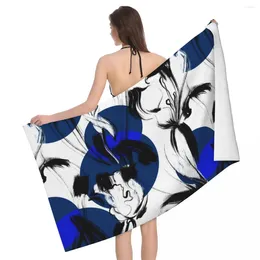 Towel Scrawl Flowers Beach Towels Pool Large Sand Free Microfiber Quick Dry Lightweight Bath Swim