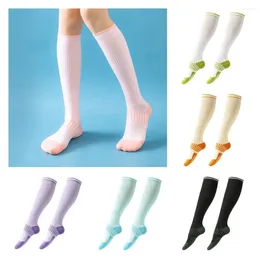 Sports Socks Solid Colour Sport Compression Absorb Sweat Ventilate Knee High Stockings Deodorization Breathable Athletic Crew