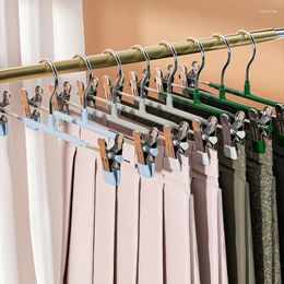 Hangers 5Pcs Non-slip Drying With Adjustable Clips Closets Storage Organiser Windproof Metal Hanger For Clothes Home Pants Coat