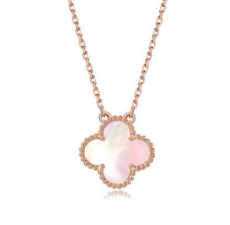 Fashion luxury Classic 4 Four Leaf Clover Necklaces Pendants Mother of Pearl Plated 18K Gold Rose for WomenGirl Valentine039s 6652951