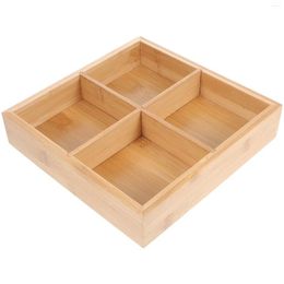 Plates Household Tray Bamboo Plate Pot Serving Dish Vegetable Container Menagerie Bowl With Lid