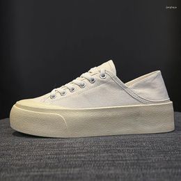 Casual Shoes 2024 Woman Sneakers Fashion Concise Canvas Wear-Resisting Platform Low Top Thick Sole Skateboarding