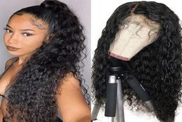 Natural Black Brown Color Synthetic Wigs for Black Women Loose Curly Wave Lace Front Wig Baby Hair Pre Plucked Heat Resistant 24 I1594726