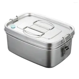 Dinnerware For Kids Adults Sandwich School Office 2 Layers Sealed Kitchen Portable Lunch Box Stainless Steel Container
