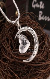 I love you to the Moon and Back Pendant Necklace High Quality Heart Jewelry Mother Day Gift Whole Fashion Jewelry1892664
