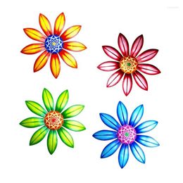 Decorative Figurines 4Pcs Metal Flower Decor Inspirational Wall Sculpture Hanging Indoor Outdoor For Home Garden Bedroom Gifts Ornament