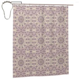 Shower Curtains Cream And Lavender Purple Mandala Curtain For Bathroon Personalised Bath Set With Iron Hooks Home Decor 60x72in