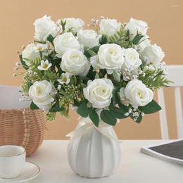 Decorative Flowers Artificial Branch Long-lasting Realistic Flower Decor For Wedding Party Detailed Fake Rose Centrepiece Supplies No