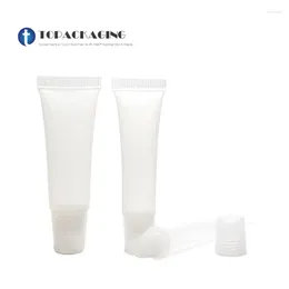 Storage Bottles 100pcs 8/10ML Empty Lipstick Tube Lip Soft Hose Bottle Makeup Squeeze Packing Clear Plastic Gloss Container Refillable