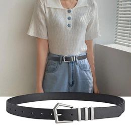 Belts Everyday Belt For Men Women Jeans Stylish Unisex Black With Metal Buckle Adjustable Length Multi Holes