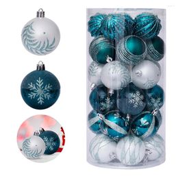 Party Decoration 30 Pcs Xmas Tree Decorations Painted Christmas Ball Ornaments Shatterproof 6cm/2.36inch Assorted Home Decor