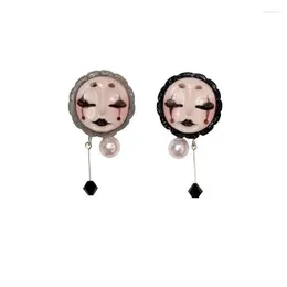 Stud Earrings 1 Pair Women Fashion Personality Creative Witch Shape Sterling Silver Ear Studs Female Exquisite Handmade Clips