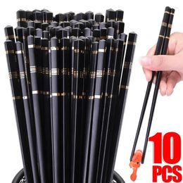 Chopsticks 20/2PCS Alloy Chinese Kitchen Black Reusable Non-slip Japanese Sushi Chop Sticks Healthy Tableware Gifts