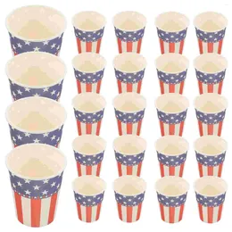 Disposable Cups Straws American Flag Paper Cup 4th July Beverage Independence Day Party Accessory Home Supplies