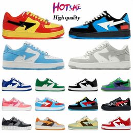 Designer Casual Sneakers Shark Low Patent Leather Sta S Color Camo Staesi Combo Red Blue Black White Pink Camouflage Skateboarding Jogging Men Women Sports shoes