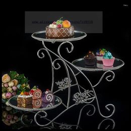 Plates 1 PCS European Three-layer Mirror Afternoon Tea Snack Rack Multi-layer Buffet Dessert Cake Tray