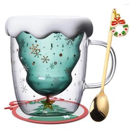 Mugs Cute Christmas Coffee Mug Tea Cup Milk Glasses Double Wall Insulated Espresso For Women