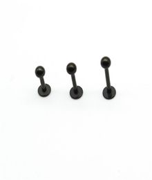 Black Labret Ring Lip Stud Bar Steel 16 Gauge Popular Body Jewelry liage Tragus Piercing Chin Helix Wholesa7518250