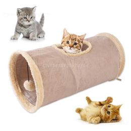 Cat Pipeline Suede Fabric Puppy Rabbit Play Chase Hide Tunnel Tube Collapsible Cat Tunnel Cat Toy Drill Bucket Pet Supplies