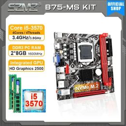 Motherboards SZMZ ITX B75 MS Motherboard LGA 1155 Set with Core i5 3570 processor and 16GB Memory Kit DDR3 b75 lga1155 support 3570 3770 CPU