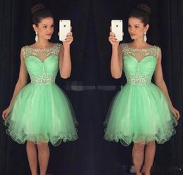 2019 Fashion Mini Crystal Beaded Short Homecoming Dresses Little Cocktail Dress Prom Party Dresses Sweet 16 Graduation Dresses9851220