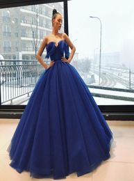 Deep OceanBlue Quinceanera Dresses Charming VNeck Sleeveless Fluffy Ball Gown Prom Dress Glamorous Vintage Party Dress Sexy Even8531517