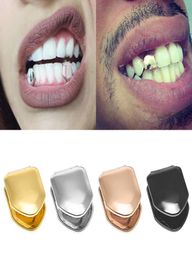 Braces Single Metal Tooth Grillz Gold silver Colour Dental Grillz Top Bottom Hiphop Teeth Caps Body Jewellery for Women Men Fashion V6811816