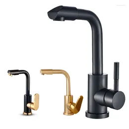 Bathroom Sink Faucets Space Aluminium Basin Faucet 360 Degree Rotation Swivel Spout Water Tap Kitchen Cold And Mixer Single Handle