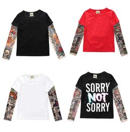 Novelty Tattoo 27year Long Sleeve Children Tshirts Cotton Boys T Shirt Kids Autumn Girls Tops Clothes1545746