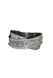 Size 6-10 Handmade Hot Sell Luxury Jewelry 925 Sterling Silver Princess Cut White Topaz CZ Diamond Ring Birthstone Women Wedding Ring3477037