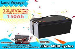 Portable 12V150ah lifepo4 battery pack 150ah Lithium Iron Phosphate waterproof 12v batteries for inverter boat motor 146V10A char6871409