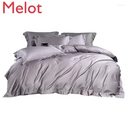 Bedding Sets High-End Long-Staple Cotton Satin Four-Piece Set All Pure Color Duvet Cover Bed Comforter