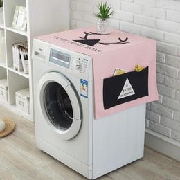 Pillow Elk Drum Washing Machine Covering Cloth Refriderator Cover Dust Fabric Cotton And Linen Decorative Printed Square Plain